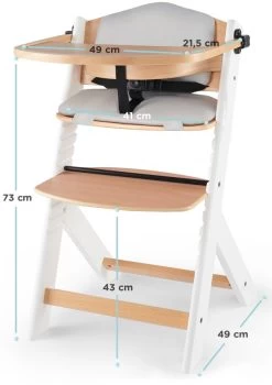 Kinderkraft Enock Wit/Naturel Houten Kinderstoel Met Zitverkleiner KHENOC0PWHT0000 -Mini Wereld Verkoop Kinderkraft Enock White Kinderstoel met Zitverkleiner KHENOC0PWHT0000 7