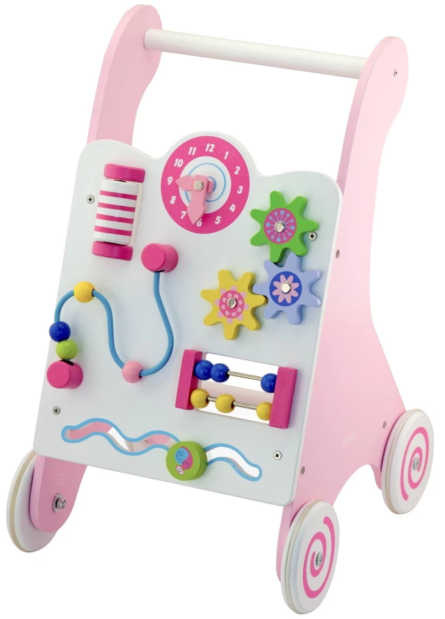 Viga Activity Walker Roze Houten Loopwagen 50178 3 Viga Activity Walker Roze Houten Loopwagen 50178