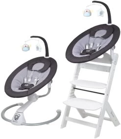 Babygo Homey Set Black/White Babyschommel En Kinderstoel 19014