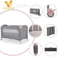 Cangaroo Skyglow 2 Pink Campingbed Incl. Bodemverhoger -Mini Wereld Verkoop cangaroo skyglow 2 pink campingbed 10