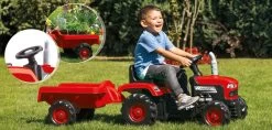 Dolu Rood Traptractor Met Aanhangwagen 8153 -Mini Wereld Verkoop dolu rood tractor met aanhangwagen 8153 3 1