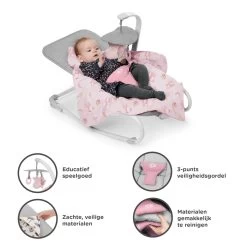 Kinderkraft Felio 2 Peony Rose Bouncer Wipstoel KBFELI20PNK0000 -Mini Wereld Verkoop kinderkraft felio 2 peony rose bouncer wipstoel kbfeli20pnk0000 6