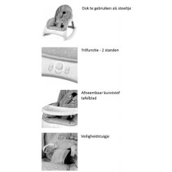 Lorelli Alex Cool Grey Stars Baby Rocker Wipstoel 1011012-2147 -Mini Wereld Verkoop lorelli stars baby rocker 2 1