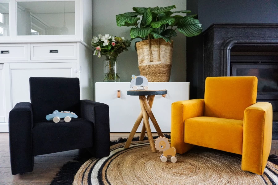 Ding Jamie Velvet Okergeel Kinderfauteuil DI-34201 10 Ding Jamie Velvet Okergeel Kinderfauteuil DI-34201 - Afbeelding 8