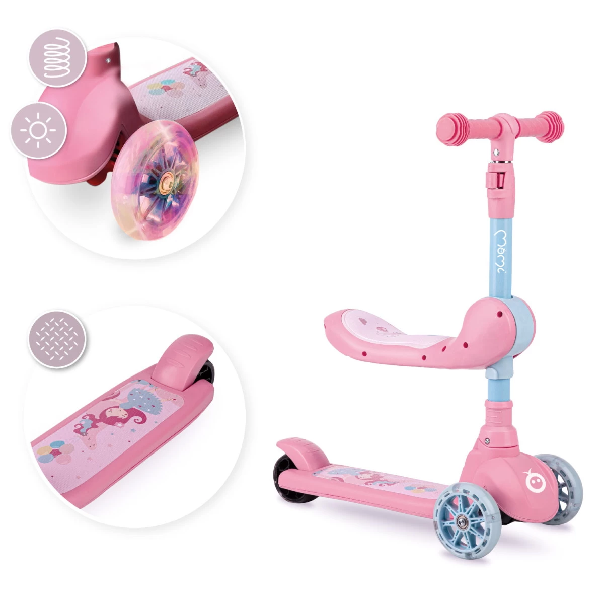 Momi Kiuru Pink 2-in-1 Step/Loopfiets HUBA00034 11 Momi Kiuru Pink 2-in-1 Step/Loopfiets HUBA00034 - Afbeelding 9