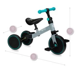 Momi Loris Grey/Turquoise 4-in-1 Ride-On Loopfiets ROBI00041 -Mini Wereld Verkoop momi loris grey turquoise 4 in 1 ride on loopfiets robi00041 10