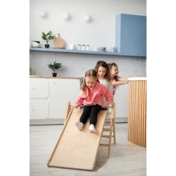 Luna Toys Naturel Houten Klimrek Met Glijbaan LU-36950 -Mini Wereld Verkoop natural 1