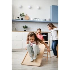 Luna Toys Naturel Houten Klimrek Met Glijbaan LU-36950 -Mini Wereld Verkoop natural 2